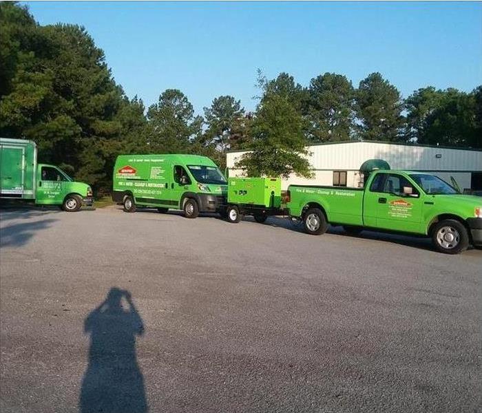 SERVPRO trucks ready to leave for a project