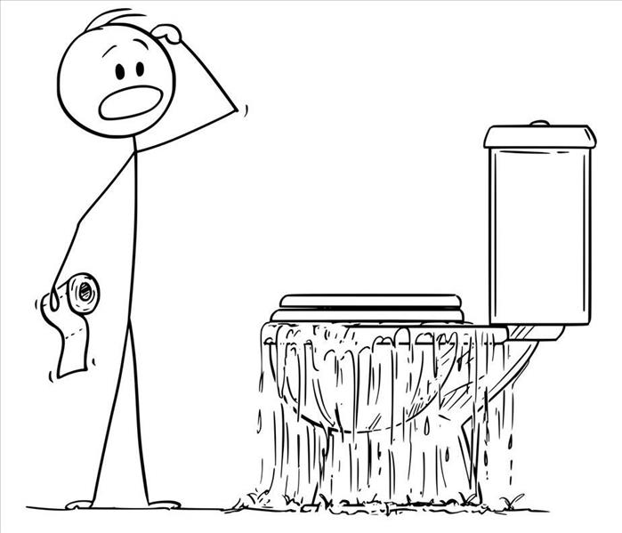 Image of cartoon of a flowing toilet 